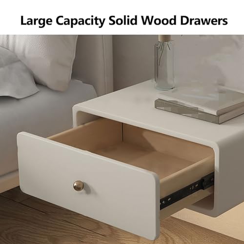 Table de chevet chambre encombrée, solution flottante en pin rustique fait main