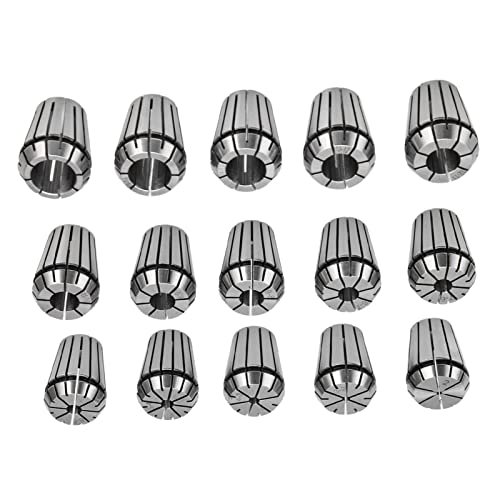 ER25 Spring Collet Set - 15Pcs High Accuracy Carbon Steel for CNC Engraving Machines, Versatile 2-16mm Clamping, Sturdy & Trustworthy