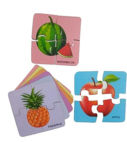 DgCrayons Wooden Colorful Multi-Part Block 4 Pic Fruits with 8 Different Interlocking Puzzle Jigsaw Floor Early Education for Kids and Toddler Baby Age 3+ (B09LS38QL7) Amazon Price History, Amazon Price Tracker