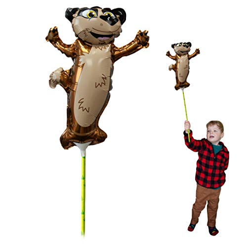 Ballooniacs - Meerkat Balloons from Deluxebase. Colorful Air Filled Inflatable Animals with Stick. Kids Party Supplies and Event Decorations, No Helium Required.