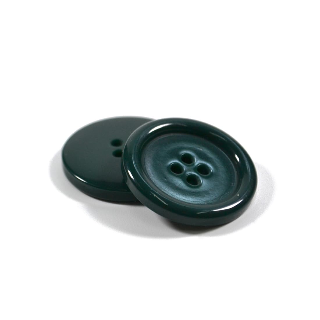 6 Pack Bottle 23mm Round Plastic Buttons with 4 Holes - Ideal for Coats Jackets, Cardigans (36L), Bottle Green, 23mm Buttons - 6 Pack - Image 2