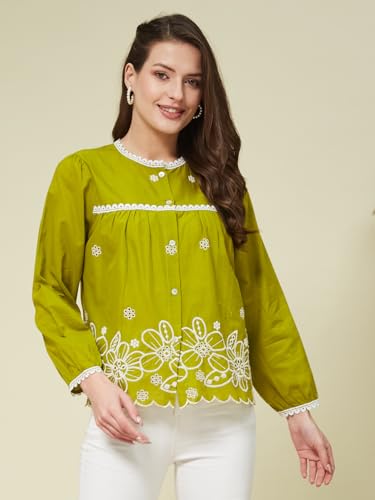 Image of J TURRITOPSIS Women's Cotton Peplum Casual Shirt