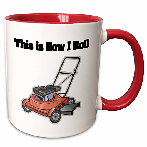 3dRose This Is How I Roll Lawn Mower 11oz Two-Tone