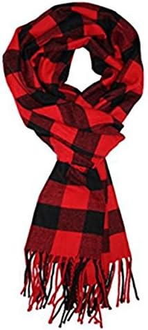 Men's Scarves Classic Winter Plaid Scarf Soft Warm Neckwear 72"x13"