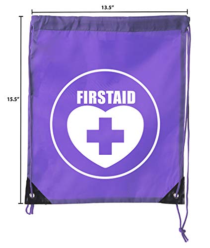 Image of Mato & Hash First Aid Backpack Drawstring Medical Bag for Emergencies or Epi Pen & Medicine - 3PK Purple CA2500FirstAid S2
