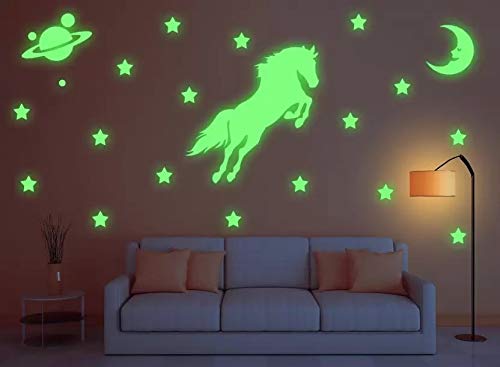 Dreamkraft Glow In The Dark Galaxy Of Stars With Moon Radium Wall