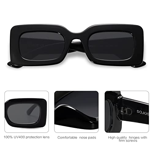 SOJOS Kids Rectangle Nude Blue Sunglasses for Girls Toddler Baby Age 1-2 UV400 Protection Trendy Chunky Glasses SK5612A2