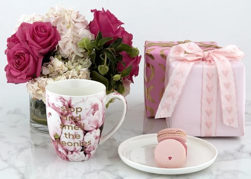 SipNBloom Peonies Floral Bone China Tea Mug