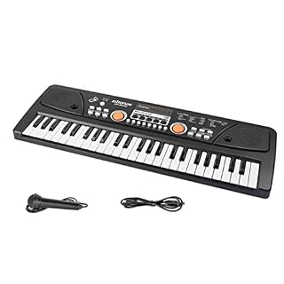 Kids Piano Clavier Électrique 49 Touches avec Microphone Toys Instrument De Musique Gift for Children - Les Beatles, Paul McCartney, John Lennon, RIngo Starr, George Harrison