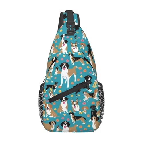 Morrales con Estampado de Corgi para Senderismo y Viajes miniatura 1
