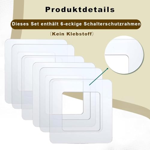 Voarge Pack of 6 Light Switch Covers Protection for Wall Light Switch Protection Wallpaper Protector Suitable for Any Switch Range - Image 3
