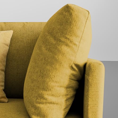 Image of Carina RHS 6 Seater L Shape Sofa Set for Living Room (Yellow Fabric) Premium Fabric Sofa