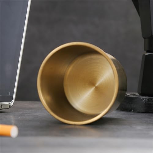 Image of Car Ashtray Stainless Steel Car Ashtray with Lid Car Cigarette Ash Cup Holder Ash Tray for Cars Home Office Outdoors Camping, Ashtrays for Smokers,Home Office Decoration, 3.7 * 3 inches, Gold