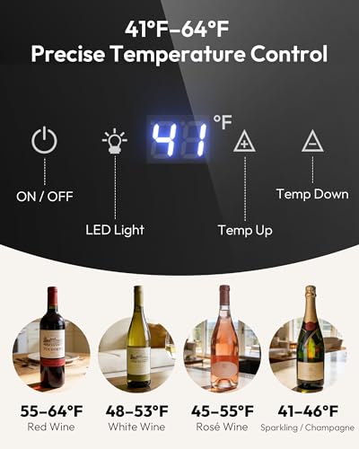 Image of EUHOMY 12 bottle Wine Cooler Refrigerator, Wine Fridge with Lock, Black