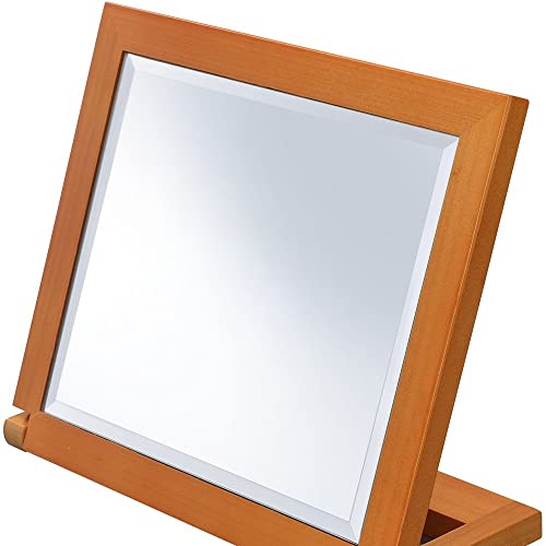 Espejo de Maquillaje Rectangular 8" en Madera Marrón miniatura 2