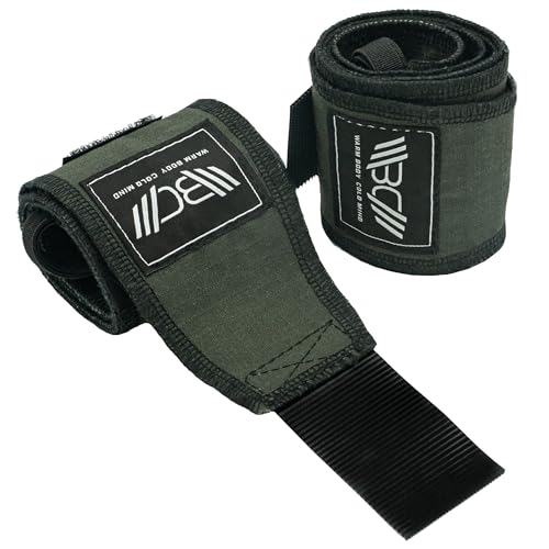 Image of WARM BODY COLD MIND - Premium Cotton Weight Lifting Wrist Wraps for Cross Training, Powerlifting, Deadlift, Weightlifting, Gym, Wrist Straps, Workout, Fitness, Heavy-Duty Support