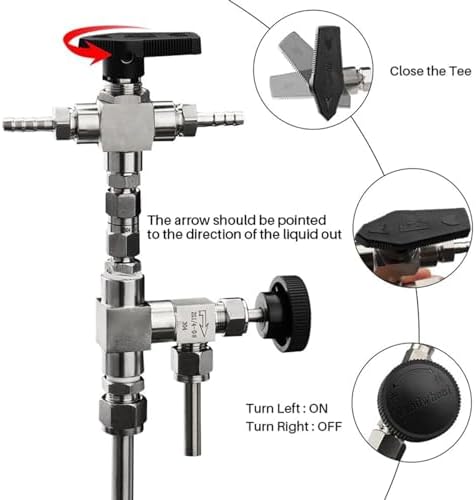 Counter Pressure Bottle Filler, Beer Counter Pressure Gun Food Grade Stainless Steel 304 Bottling Wand for Beer & Wine, Beer Brewing Equipment for Brew Making