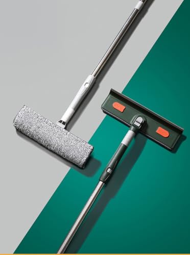 Image of Window Squeegee Cleaner 2 in 1 Shower Squeegee with Extension Pole 89'' Telescopic Window Cleaning Tool Kit Window Washing Equipment for Car Glass Indoor Outdoor High Window