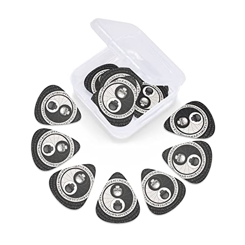 Lot de 12 médiators pour guitare avec tête de mort abstraite Yin Yang Noir - Les Beatles, Paul McCartney, John Lennon, RIngo Starr, George Harrison Lot de 12 médiators pour guitare avec tête de mort abstraite Yin Yang Noir – Image 4