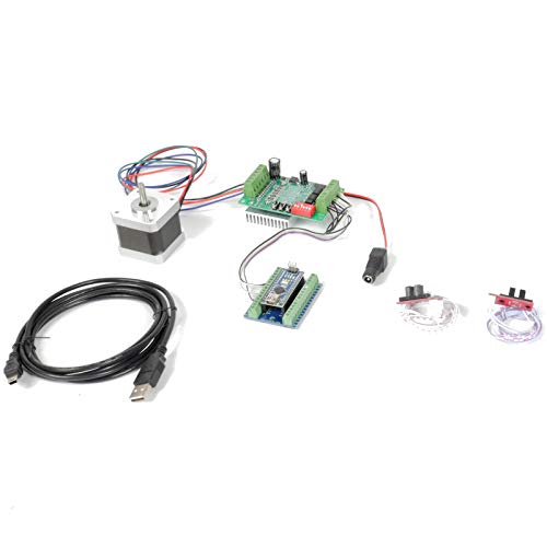 CNC USB 1D Contrôleur de moteur pas à pas Linion avec logiciel, aliment. électr, NEMA17 moteur (1,7 A) et interrupt. optique Cover