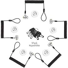 Keyed Alike 5Pack Security Hardware Cable Lock Kit,Retractable Cable Lock Portable Keyed Laptop Lock 5Keys 6.2Ft for Monitors, Laptops, MacBooks, Tablets, iPad,Mac mini,