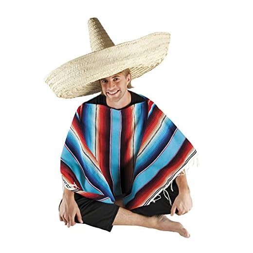 Boland 95472 Sombrero Zapata naturlig storlek ca. 100 cm naturliga färger Mexiko Fiesta gigantisk sombrero huvudbonad tillbehör tema fest karneval