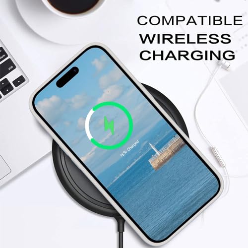 Image of Elzzi Microfiber Candy Case Compatible for iPhone 14 PRO MAX, Shockproof Slim Back Cover Liquid Silicone Case, Stone Grey