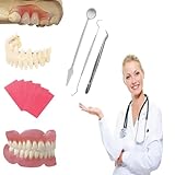 Denture Do it Yourself Full Set of Top and Bottom ，partial dentures and full dentures,equipped with DIY tool kit and temporary teeth,Create Your Perfect Smile at Home (standard)