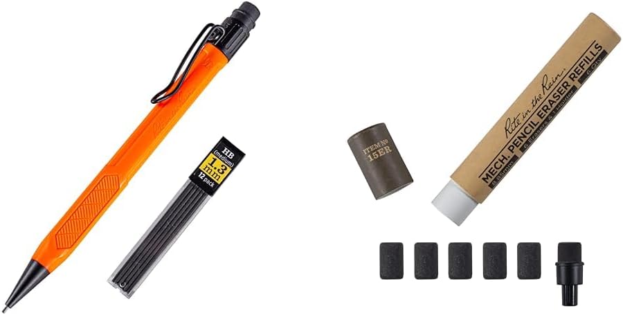 Rite in the Rain Mechanical Pencil 1.3mm Dark Lead 12 Refills & Eraser Refill Pack 6 Pack