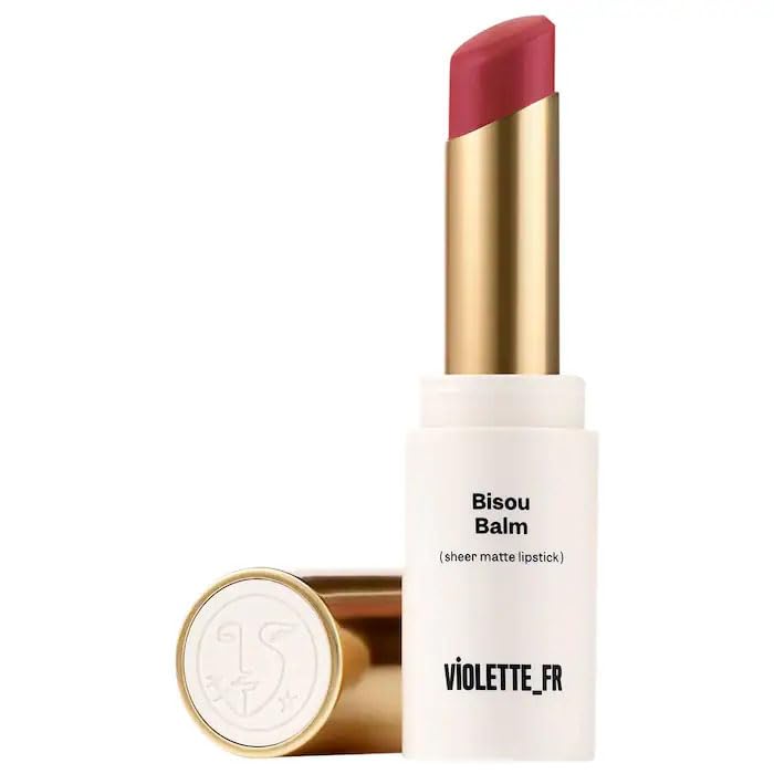 VIOLETE - Balm Sheer Matte Lipstick - Hydrating, Buildable Sheer Color with Soft Matte Finish, Comfortable Wear, Vegan & Cruelty-Free - Color: Rose Latte - (neutral pink)