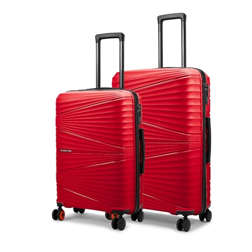 Image of Nasher Miles Mumbai Hard-Sided Polypropylene Luggage Set of 2 | 65cm & 75cm | 8 Wheels Medium & Large Trolley Bag for Travel | Suitcase (Red)