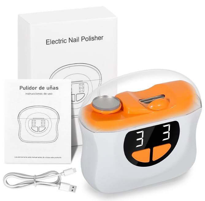 Casmoby Electric Nail Clipper, 3 in 1 Electric Nail Clipper with 3 Speeds & LED Light, Fingernail Trimmer and Polisher with Nail Scraps Storage, USB Rechargeable Suitable for Kids, Adults, Senior