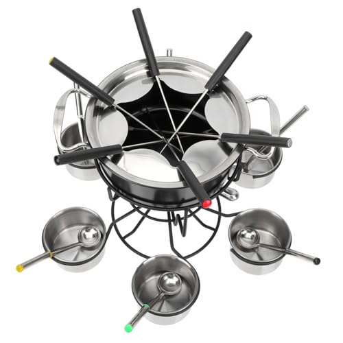Ciieeo Electric Cheese Fondue Set Stainless Steel Fondue Pot Melt Chocolate Pot