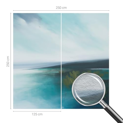 Papier peint lavable facile à nettoyer intissé 250x250 cm avec colle murale incluse