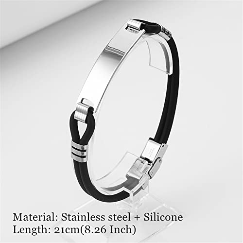 7 Archangels Sigil Layered Silicone Bracelet with Buckle Seven Saint Angels Michael Uriel Azrael Amulet Bangle for Protection, 8.26 inches2