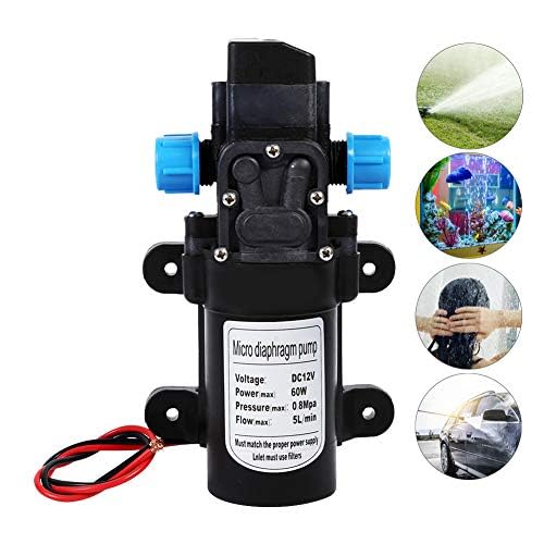 Bomba rociadora 12V de 60W con pinzas para lavado de coches y barcos 7