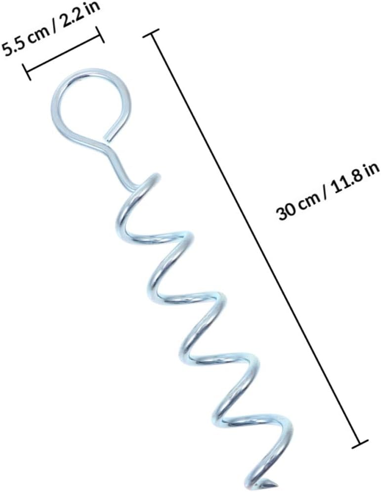 Heavy Duty Spiral Tent Stakes Iron Pegs 3pcs Set Round Head for Camping Outdoor Tent Anchors