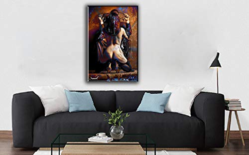 Art Sexy Nudes Erotic Burlesque Oil Painting Prints On Canvas Wall Art Picture For Living Room Home Decorations (Framed,12X18Inch) #TOP2