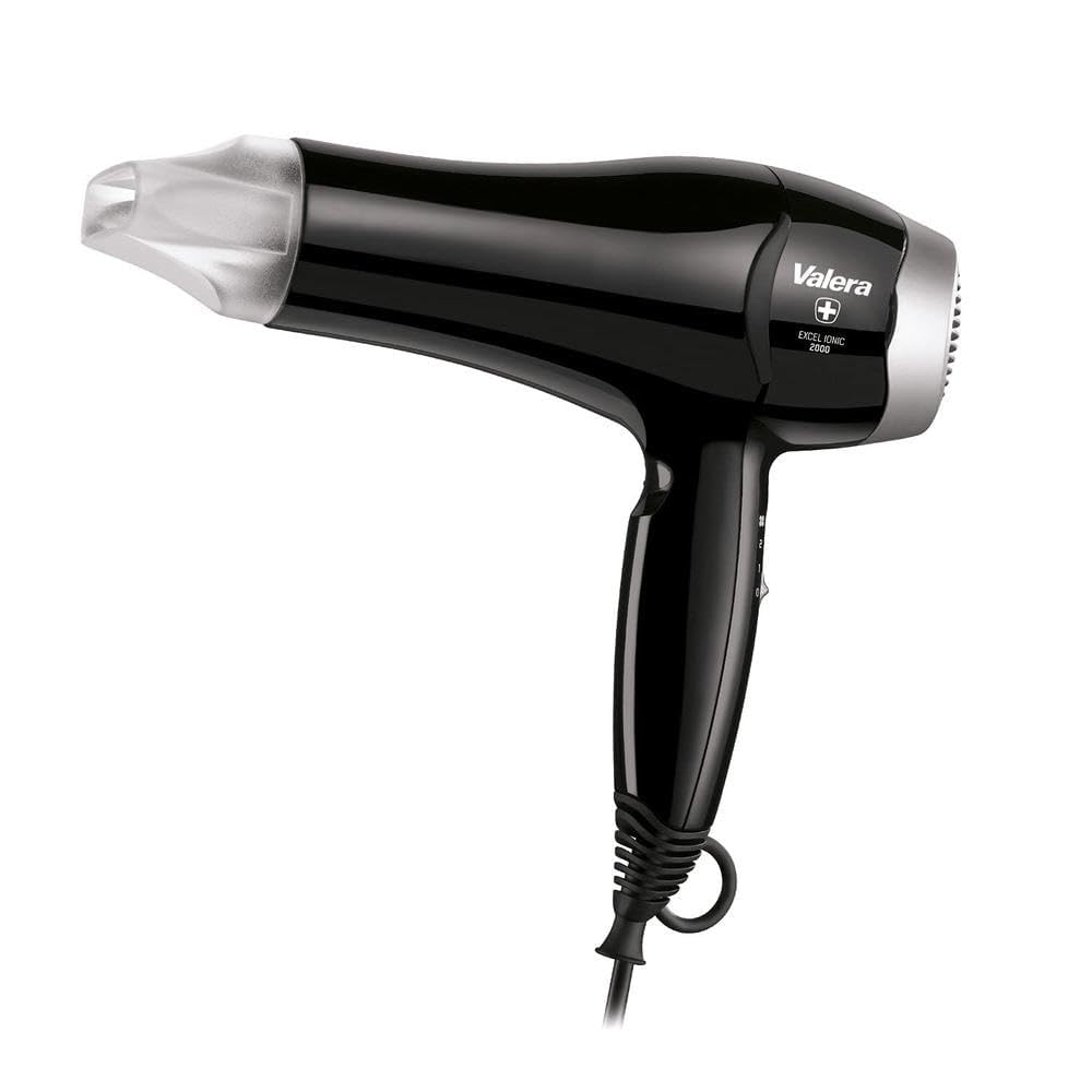 Valera, Excel 2000 Ionic, Secador de Pelo Ultraligero, Secador Iónico, con 6 Niveles de Temperatura y Flujo de Aire y Filtro Extraíble, 2000 W, Swiss Made