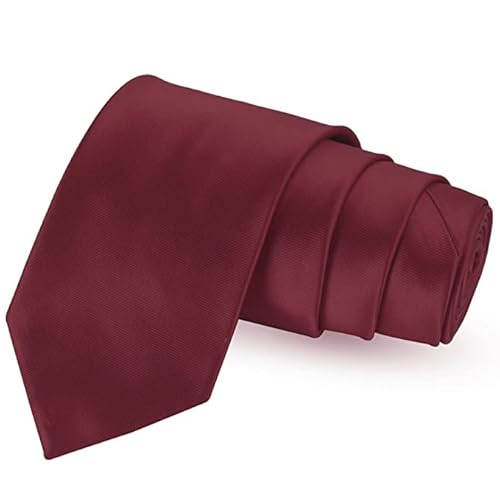Cravate en satin de couleur unie pour homme - Pour mariage, affaires, formel, marron, coloris assortis, taille unique Cover
