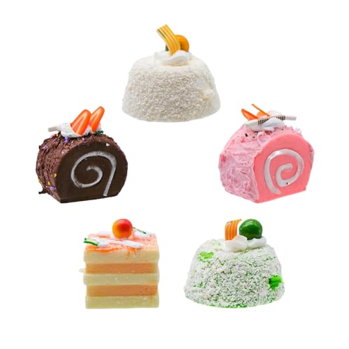 🍰 Torte Artificiali Realistiche: la torta artificiale è nuova, colorata, morbida, molto simile ai veri rotoli di torta, può essere utilizzata come accessorio fotografico, posizionabile a piacere.