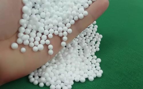 D. & D. Polystyrène (500 litres) Sac de billes de polystyrène expansé autoextinguibles pour le rembourrage de poufs, fauteuils et coussins, diamètre de 2 à 8 mm - Garnissage pour poufs en plastique