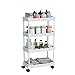 Livelli per la casa in Materiale plastico portaoggetti Organizer portaoggetti Carrello portaoggetti Carrello Multiuso Organizer per Frutta Cosmetici per Ufficio Bagno Cucina, Bianco