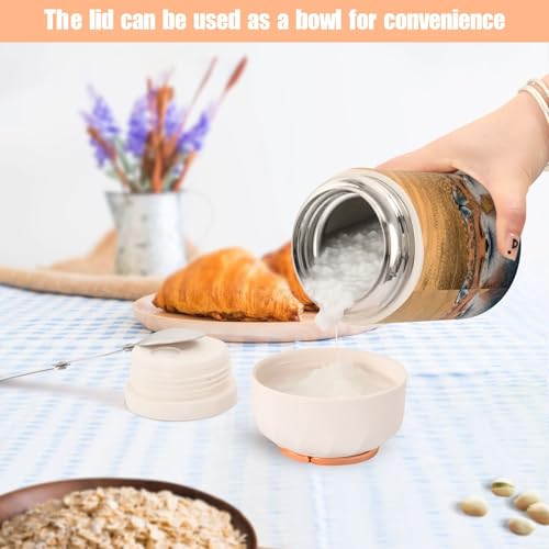 Tarro aislado para comida caliente Boho Fox, recipiente de almuerzo de 500ml 7
