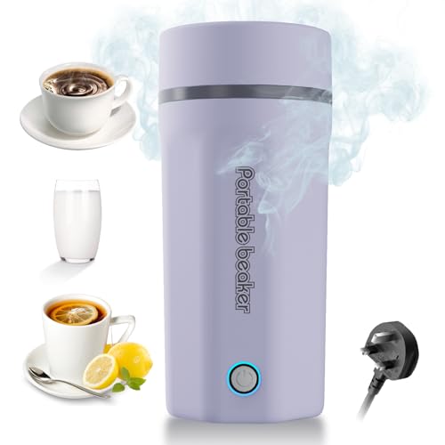 Emooncn 500ML Portable Travel Kettle Fast Boil Quiet Small Kettle Stainless Steel Mini Electric Kettle Auto Shut Off Travel Tea Kettles (travel kettle, Purple)