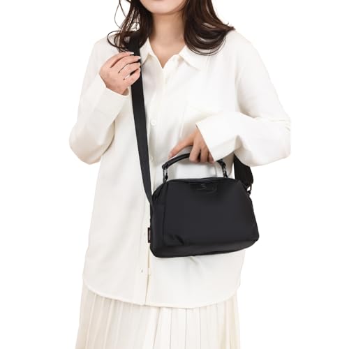 Image of Eslcorri Lightweight Nylon Crossbody Bag for Women, 3 Pocket Casual Shoulder Purse with Adjustable Strap for Travel Daily Use | Well-organized