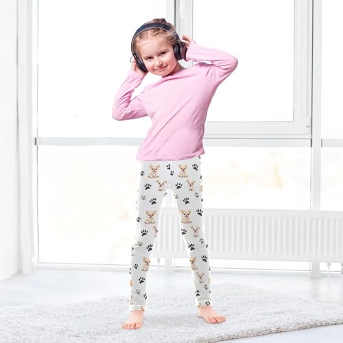 Girls Leggings Puppy Dog and Paw Prints Toddler Girls Clothes Toddler Comfortable Bottoms Girl Leggings 3T-10Y4
