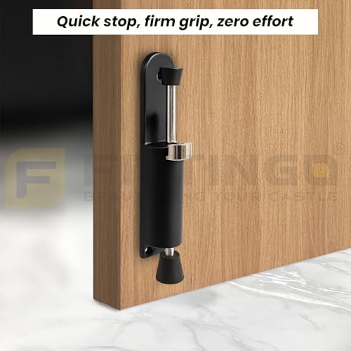 Image of Premium Kick Down Stopper /Door Magnet Stopper /Foot Operated Stopper /Heavy Duty Door Stopper /Zinc Alloy Magnetic Door Stopper (Pack of 1, Black Finish)-| 3 Years Warranty |
