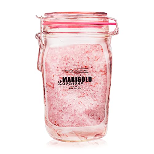 Scents of Collinwood - Wonderful Marigold Lavender Scent 310g Bath Salts in Pouch - Foot Soak or Bath Soak to Help Relax Muscles and Relieve Stress