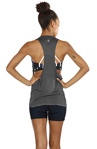 Icyzone Workout Tank Tops For Women - Running Muscle Tank Sport Exercise Gym Yoga Tops Athletic Shirts(Pack Of 3) (M, Army/Charcoal/Pink) #TOP2